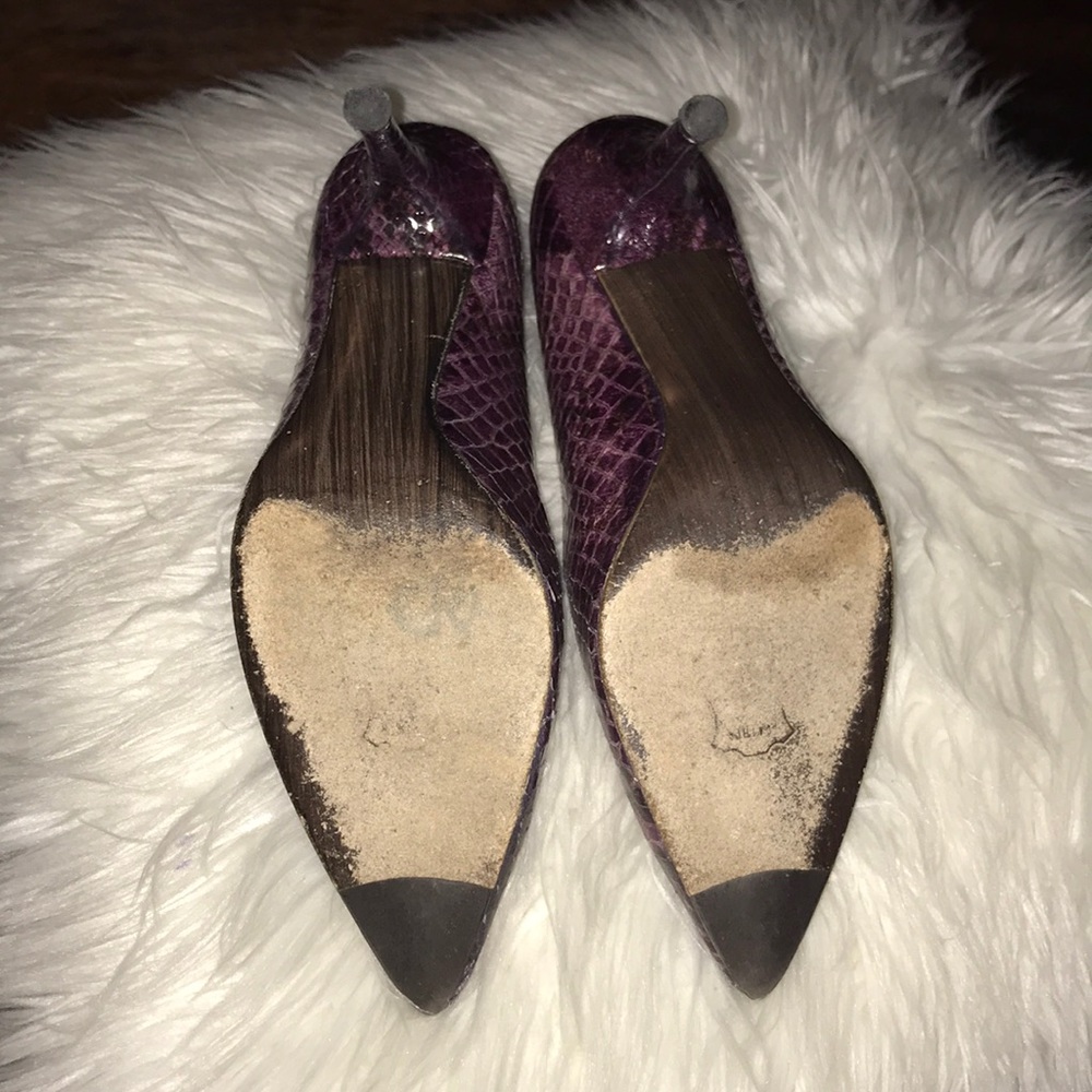Stuart Weitzman Purple/Black Snake Print Heel - image 6